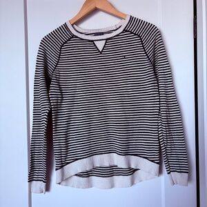 Vintage Tommy Hilfiger Blue & White Striped Pima Cotton Crewneck Sweater French